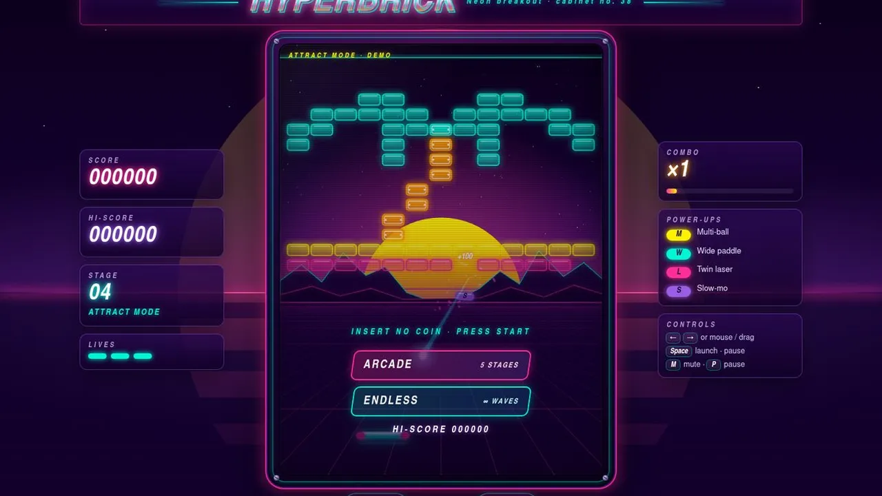 HYPERBRICK: synthwave Breakout, made with Claude Opus 5.5