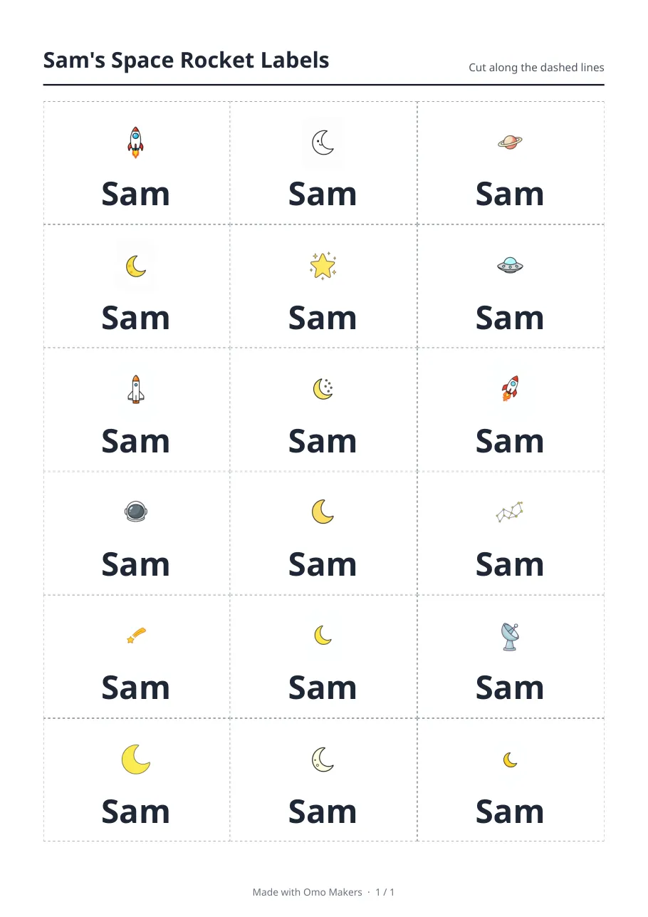 A real page made by Name Labels